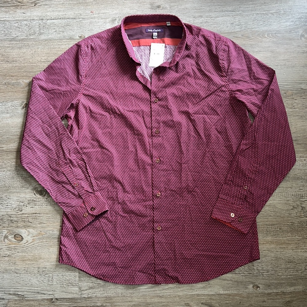 ✨NWT Lords of Harlech men's bottom down long sleeves Cotton shirt Size XL - Picture 2 of 8